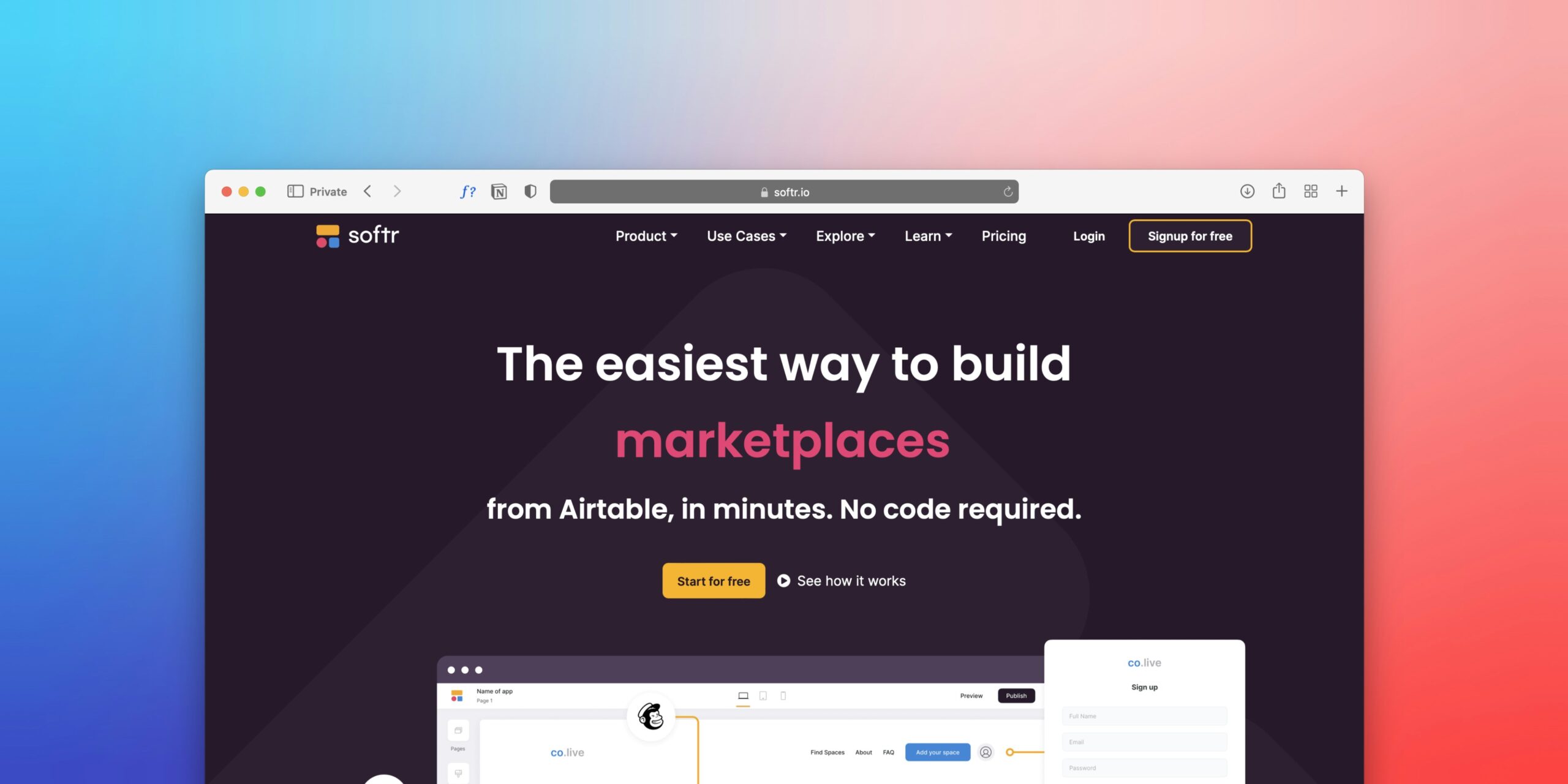 Website in a Day service example